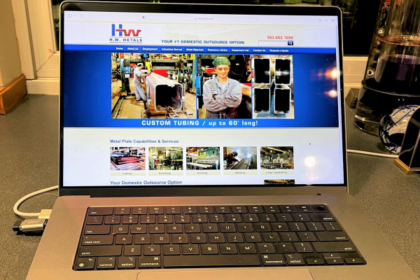 HW website online on a laptop